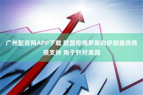 广州配资网APP下载 欧盟称俄罗斯向伊朗提供情报支持 用于针对美国